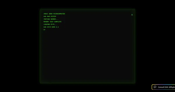 Find the Easter egg - A classic IMSAI 8080 computer screen. Where could this lead? 
